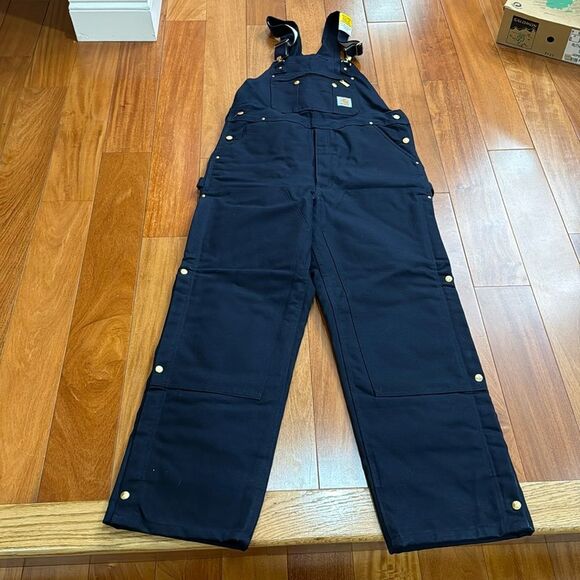 NWT Carhartt Insulated Duck Zip to Thigh Bib Overall Quilt Lined size 38x32 - Picture 3 of 16